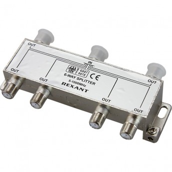 Делитель REXANT ТВ х 6 под F разъём 5-1000 МГц Делитель REXANT ТВ х 6 под F разъём 5-1000 МГц