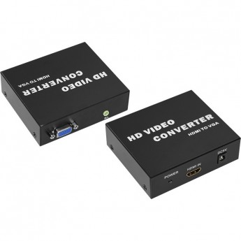 Конвертер REXANT HDMI на VGA + шнур стерео 3,5мм, металл