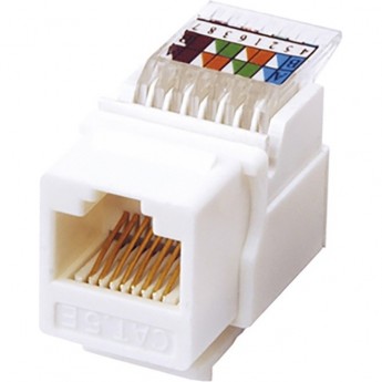 Модуль REXANT KEYSTONE JACK RJ-45(8P8C), UTP, CAT 5e, тип 180 градусов, самозажимной, белый Модуль REXANT KEYSTONE JACK RJ-45(8P8C), UTP, CAT 5e, тип 180 градусов, самозажимной, белый