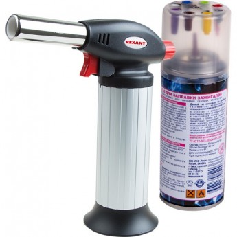 Набор горелка газовая заправляемая REXANT GT-25 + газ Набор горелка газовая заправляемая REXANT GT-25 + газ