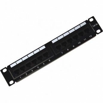 Патч-панель REXANT 10" 1U 12 портов RJ-45 черная