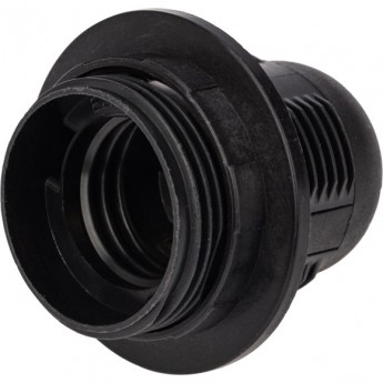 Патрон REXANT Е27 пластиковый термостойкий подвесной с кольцом черный Патрон REXANT Е27 пластиковый термостойкий подвесной с кольцом черный