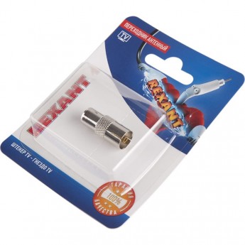 Переходник антенный REXANT штекер TV - гнездо TV (1шт)