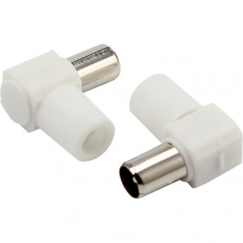 Разъем REXANT штекер TV без пайки белый угловой Разъем REXANT штекер TV без пайки белый угловой