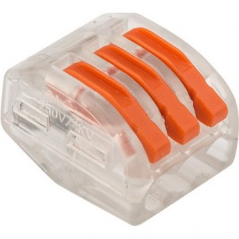 Универсальная клемма REXANT СМК 222-413, 3-проводная прозрачная 0,08-2,5/4 мм² (50 шт./уп.) Универсальная клемма REXANT СМК 222-413, 3-проводная прозрачная 0,08-2,5/4 мм² (50 шт./уп.)