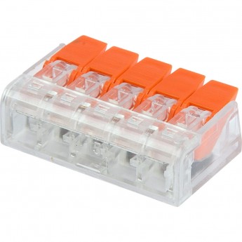 Универсальная компактная клемма REXANT СМК 221-415, 5-проводная до 4,0 мм² (40 шт./уп.) Универсальная компактная клемма REXANT СМК 221-415, 5-проводная до 4,0 мм² (40 шт./уп.)